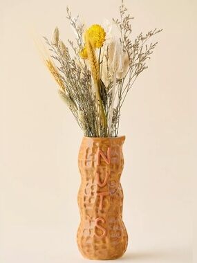 Nuts Peanut Ceramic Vase NEW IN BOX!